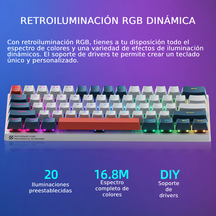 Teclado Mecanico RGB Inalambrico - Machenike k500