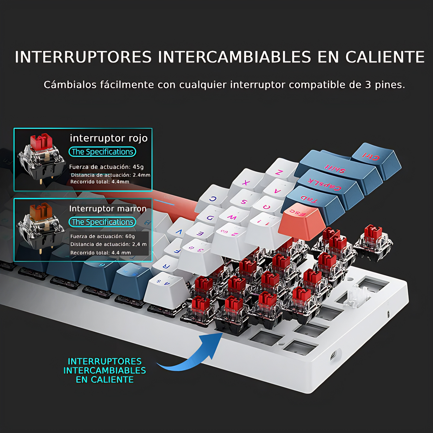 Teclado Mecanico RGB Inalambrico - Machenike k500